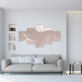 Obraz - Beżowe liście N⁰1 (125x70 cm)