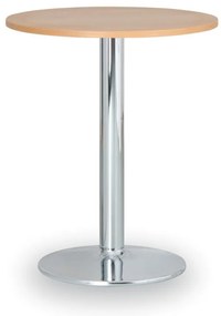 Stolik konferencyjny ZEUS II, średnica 80 cm, chromowana podstawa, buk