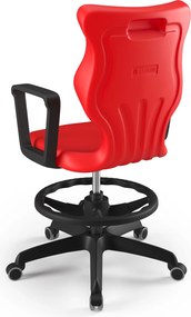 Krzesło szkolne Twist  WK+P z podłokietnikami i podnóżkiem rozmiar 5-6, podstawa czarna