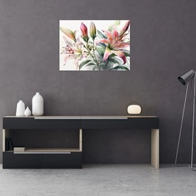 Obraz - Lilie, ilustracje (70x50 cm)