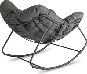 Fotel Bujany Ogrodowy LAREDO na Płozach Wypoczynkowy Szary Nowoczesny