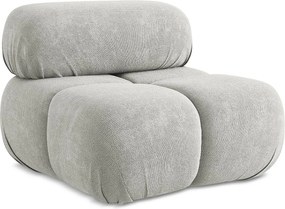 Fotel - z tkaniny szenilowej - jasny szary - LOKUA