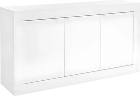 Komoda COMETE – oświetlenie – 3-drzwiowy – kolor biały lakierowany