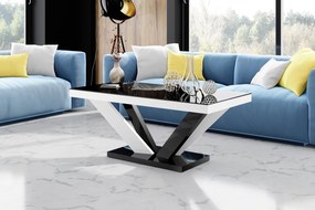 Nierozkładana ława na designerskiej podstawie Viva 2 Mini w wysokim połysku
