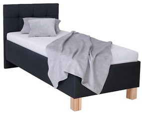 Tapicerowane łóżko z pojemnikiem na pościel bez materaca MARIA ONE 90x200 cm antracyt