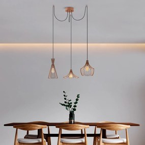 Lampa wisząca w kolorze miedzi z metalowym kloszem Mezopotamya – Opviq lights