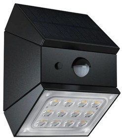 LED Kinkiet solarny z czujnikiem LED/2,5W/3,7V IP65 1200 mAh czarny