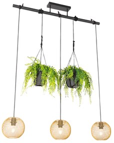 Industrialna lampa wisząca złota 3-światłowa - FlorPrzemysłowy Oswietlenie wewnetrzne