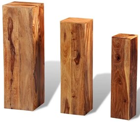 Komplet kwietników z drewna sheesham H2-B19