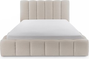 Łóżko tapicerowane Aura 160x200 z pojemnikiem - beżowa bukla Quelle 03