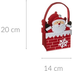 Filcowy koszyczek w kształcie Mikołaja, 20 cm