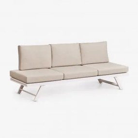 3-osobowa Rozkładana Sofa Ogrodowa Z Aluminium Libanc Brązowy Moka - Biały Gardenia - Sklum