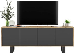 Zamykana szafka rtv dąb wotan + grafit E9-T97