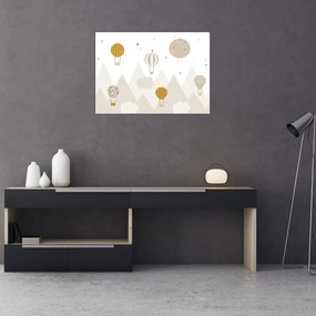 Obraz na szkle - Latające balony (70x50 cm)