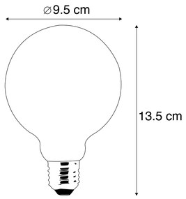 Zestaw 3 lamp LED E27 przyciemnianych i ciepłych G95 złote 8W 806 lm 2000-2700K