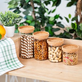 4Home Szklany pojemnik do żywności z pokrywką Cork, 1000 ml, 1000 ml