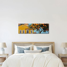 Obraz - Drzewo pomarańczowe (z zegarem) (90x30 cm)
