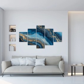 Obraz - Niebieska marmurowa abstrakcja (125x70 cm)