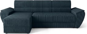 Rozkładana dwustronna sofa w kształcie L TAVERO 251x140 cm, ciemnoniebieska