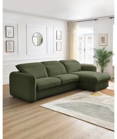 Zielony rozkładany narożnik (strona zmienna) Achille – Bobochic Paris
