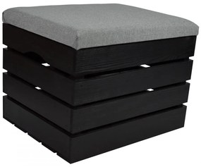 Pufa kufer skrzynia drewniana sosnowa siedzisko 50cm malowana czarna