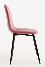 Zestaw 4 Krzese Teok Black Aksamitne