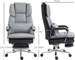 HOMCOM Krzesło Biurowe do Biurka Regulacja Wysokości Domowe Biuro Pianka Ciemnoszare | Aosom PL