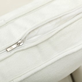 HOMCOM 3-osobowa sofa z grubymi poduszkami, drewno kauczukowe, pokrycie materiałowe, tapicerowana sofa do salonu, biura, sypialni, kremowa