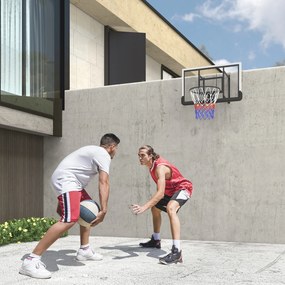 SPORTNOW Kosz do koszykówki na montaż ścienny, kosz na sprężynie, tablica odporna na pęknięcia, Czarno/Czerwony