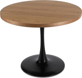 Stół Okrągły LINO 100 cm Dąb Złoty/Czarny Nowoczesny Loft