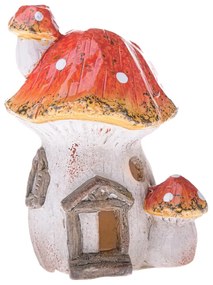 Świecznik ceramiczny Domek muchomorek, 9,2 x 12,1 x 7,8 cm