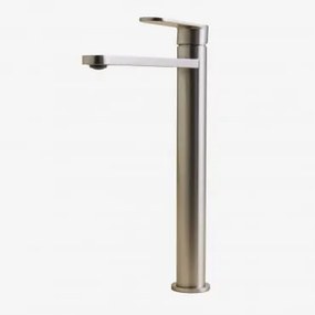 Mosiężna Bateria Umywalkowa Alameda ↑30 Cm & Szczotkowana Szarość - Sklum