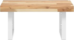 Półka nieobrobione drewno biały uchwyt - Siro