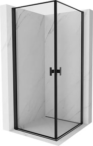 Mexen Mist-B Duo kabina prysznicowa uchylna 80 x 80 cm, czarna ramka, czarna - 8A2-080L-080P-70-70