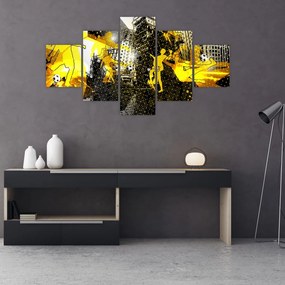 Obraz - Piłka nożna w wielkim mieście (125x70 cm)