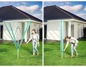 Ogrodowa suszarka na pranie w kolorze srebra 60 m Linomatic 600 Deluxe Cover – LEIFHEIT