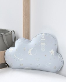 Poduszka Soft Cloud kolor niebieski tkanina wzorzysta
