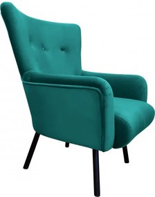 Fotel TULIP tkanina Welur noga metalowa Uszak luksusowy komfort salonu : Kolor nogi - Czarna, Kolor tkaniny - VELVET - MG20