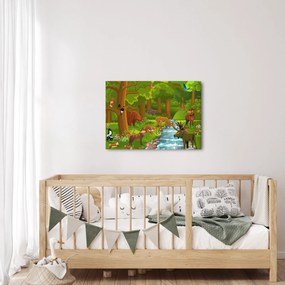 Dziecięcy obraz ze zwierzątkami (70x50 cm)