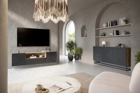 Szafka RTV wisząca z szufladą Asha 167 cm - artisan / rivier stone mat