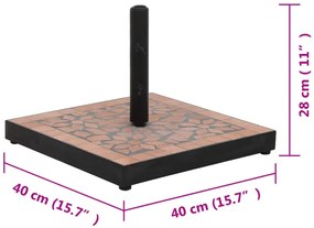 Zdobiona ceramiczna podstawa do parasola terakota F0-S08