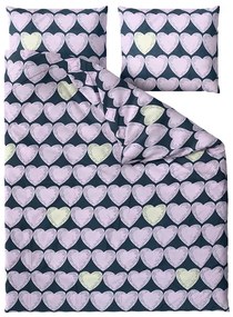 PrzytulneMieszkanie.pl PrzytulneMieszkanie.pl Pościel z mikrofibry VIOLET HEARTS jasnofioletowa Rozmiar pościeli: 2 szt 70 x 80 cm | 160 x 200 cm
