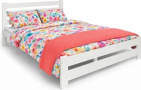 Białe podwójne drewniane łóżko 120x200 A3-P64