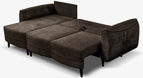 Narożnik z Funkcją Spania VELIO Rozkładany Mocca Boucle