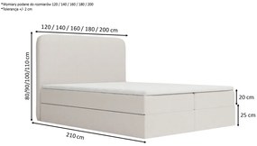 Łóżko kontynentalne LAMI 2 - 120x200