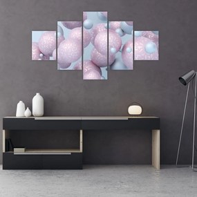 Malarstwo abstrakcyjne - Pastelowe kule (125x70 cm)