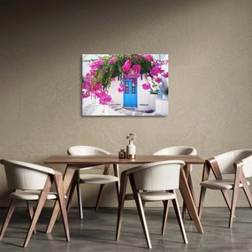 Obraz na szkle - Tradycyjny grecki dom (70x50 cm)