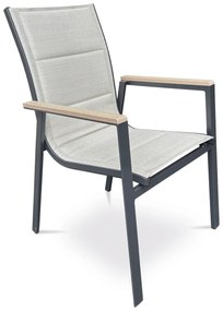 Krzesło ogrodowe Autronic, aluminium, tkanina,beżowy, AZC-S1110 BK