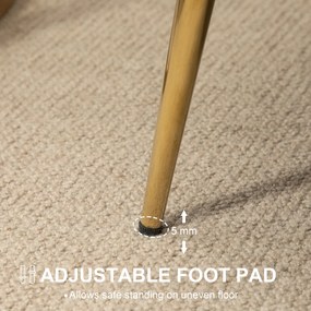 HOMCOM Vintage Sofa dwuosobowa, Sofa, meble tapicerowane, aksamit, do 150 kg, Krem/Złoto