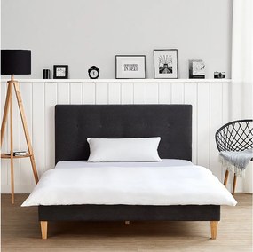 Łóżko 140x200 cm, tapicerowane aksamitem w kolorze antracytowym